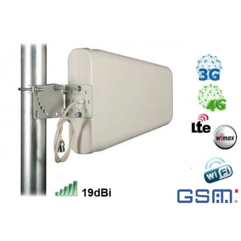 Antena Panou GSM 3G 4G 19dBi cablu 5m mufa SMA Antena Panou GSM 3G 4G 19dBi cablu 5m mufa SMA