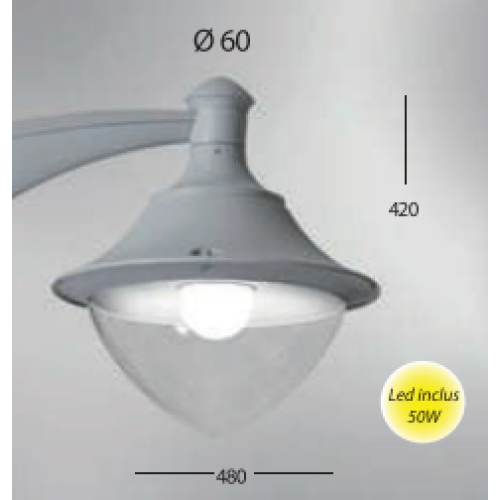 Corp de iluminat Vivi gri 50W