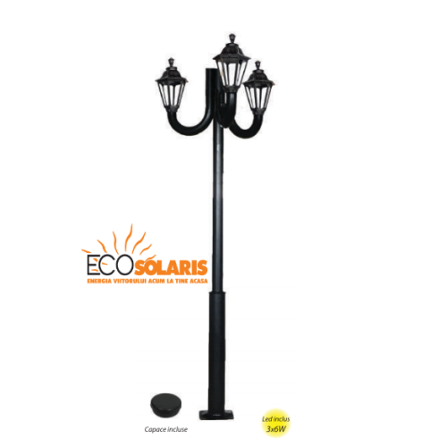 Stalp de iluminat Rut 3x6W 3 m