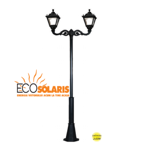 Stalp de iluminat decorativ 2J/ Tobia 2x50W 3 m