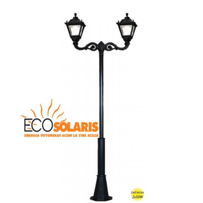 Stalp de iluminat decorativ 2J/ Tobia 2x50W 3 m Stalp de iluminat decorativ 2J/ Tobia 2x50W 3 m