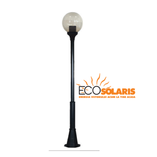 Stalp de iluminat 1N/Glob transparent 3 m