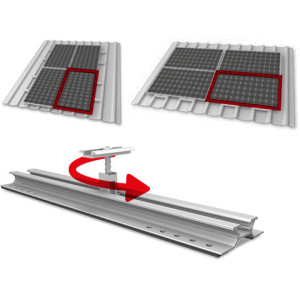 Sistem fixare panouri fotovoltaice k2 mini Rail tabla ondulata Sistem fixare panouri fotovoltaice k2 mini Rail tabla ondulata