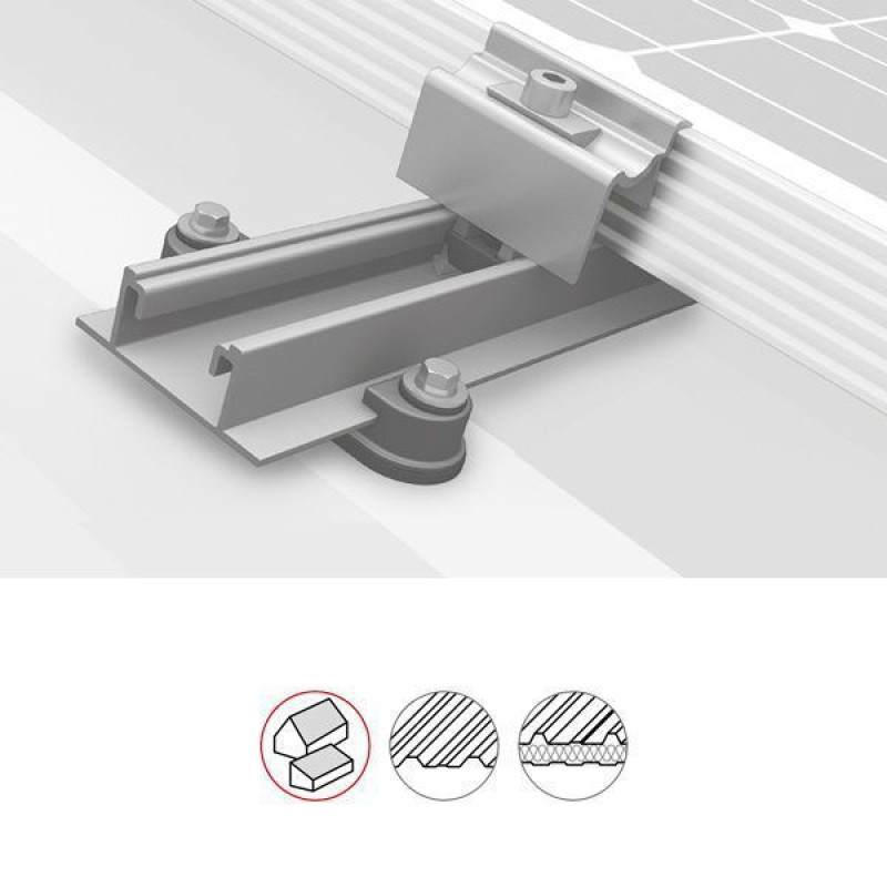 Sistem fixare panouri fotovoltaice k2 acoperis inclinat tabla SpeedRail Sistem fixare panouri fotovoltaice k2 acoperis inclinat tabla SpeedRail