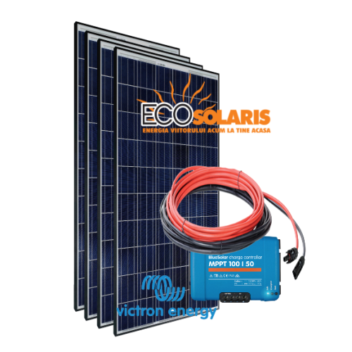 Set Panou fotovoltaic 24V 1kWp Policristalin - Controler solar MPPT Victron SmartSolar 100/50