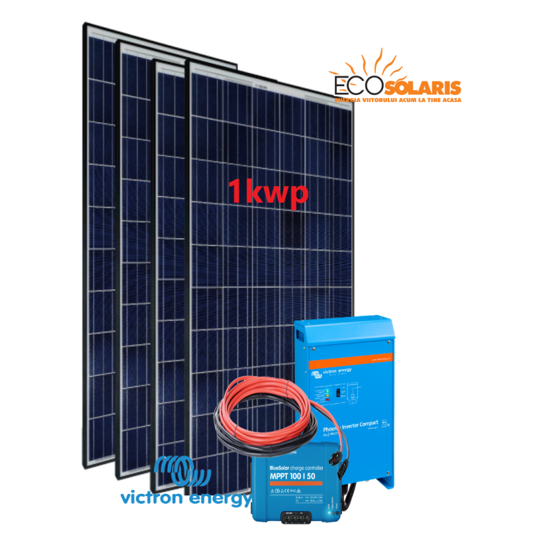 Set Panou fotovoltaic 24V 1kWp Policristalin - Controler solar MPPT Victron SmartSolar 100/50 Set Panou fotovoltaic 24V 1kWp Policristalin - Controler solar MPPT Victron SmartSolar 100/50