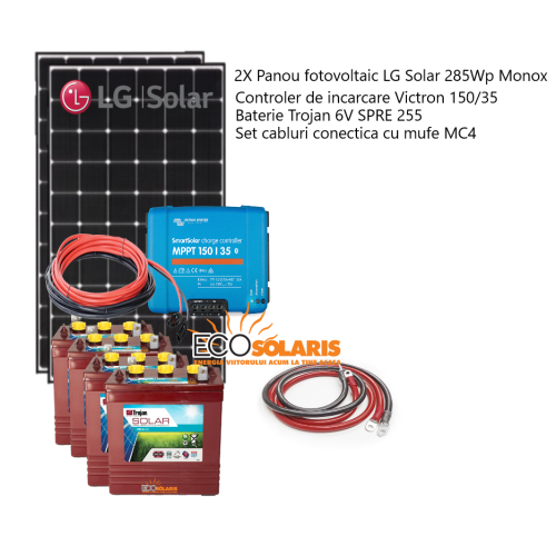 Set Panouri Fotovoltaice 570W LG Solar MonoX Controler MPPT Vicron Energy
