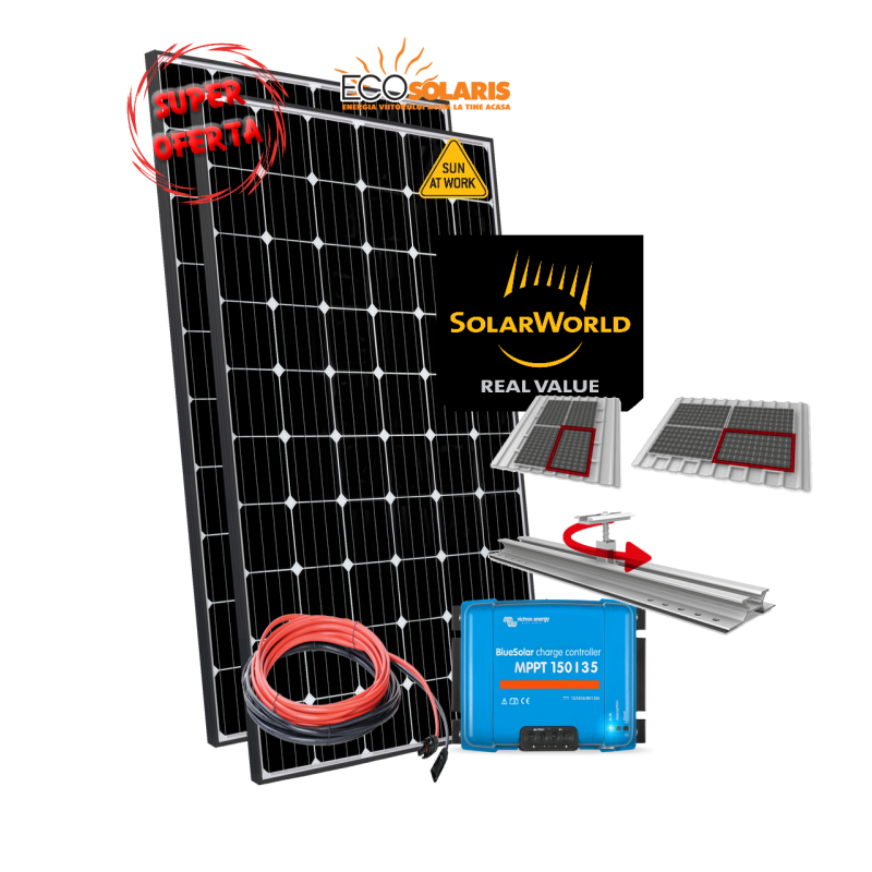 Set Panouri Fotovoltaice 580W SolarWorld Mono Controler MPPT Vicron Energy 35A Set Panouri Fotovoltaice 580W SolarWorld Mono Controler MPPT Vicron Energy 35A