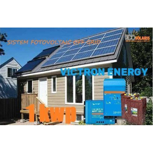 Sistem Fotovoltaic 1 kW off grid Victron Energy  cu baterii Trojan