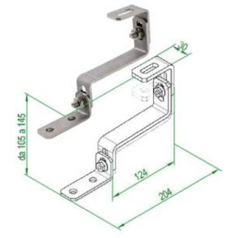 Etrier din otel fix. fotovoltaice - H.105/145mm Etrier din otel fix. fotovoltaice - H.105/145mm