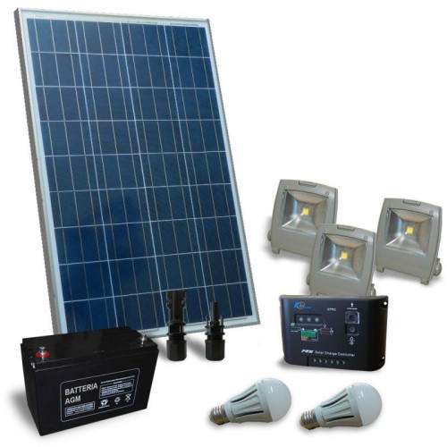 KIT SOLAR FOTOVOLTAIC PENTRU ILUMINAT 12V 130W 