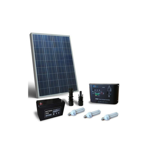 Kit solar fotovoltaic pentru iluminat interior LED 12V 80W